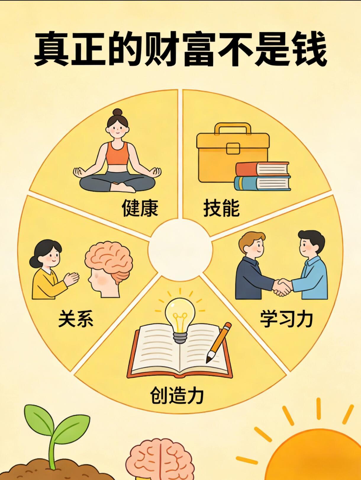 人的一生最大的财富是什么? 人这一生最大的财富，从来不是金钱名利，而是这几样：
