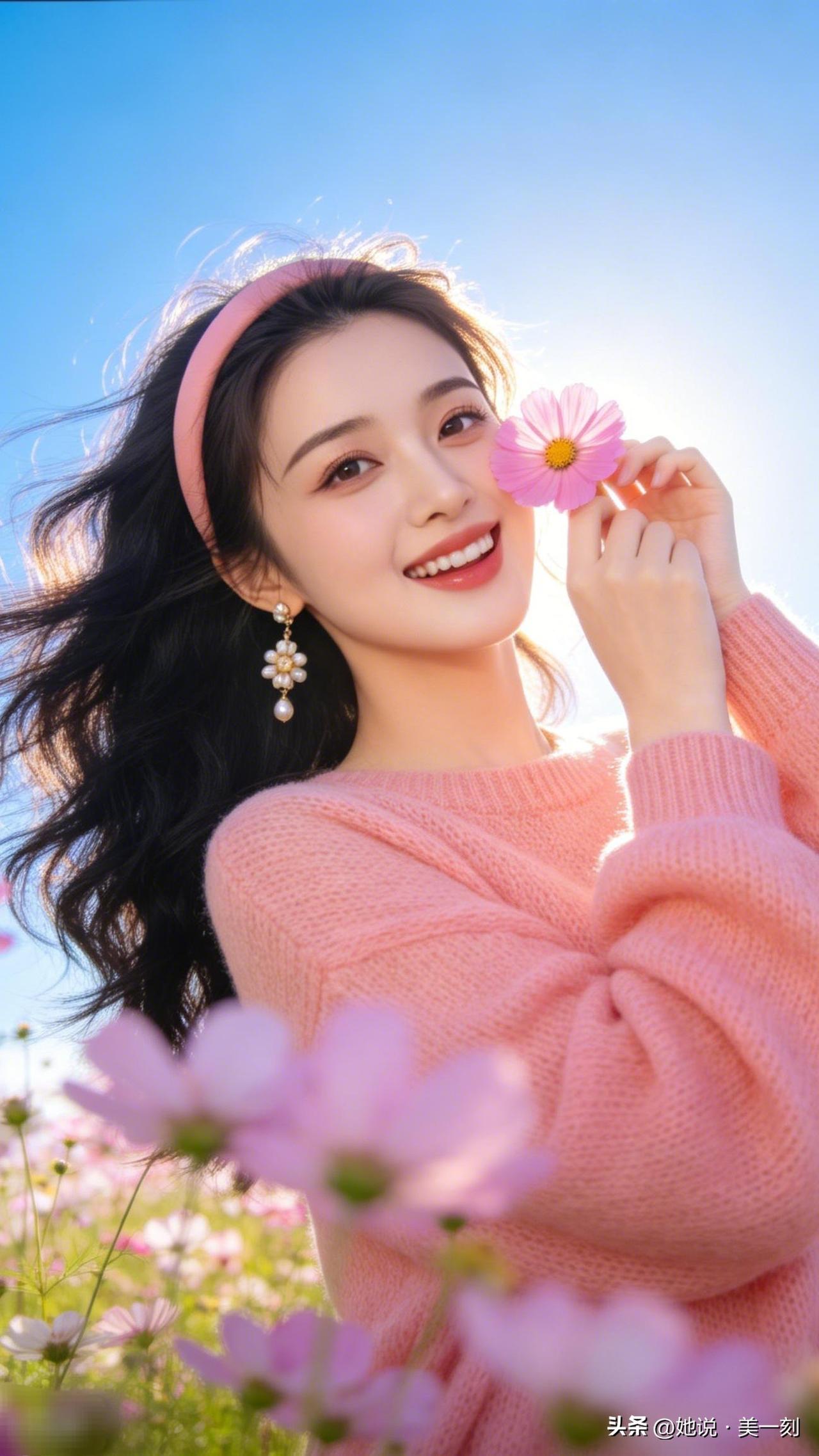 阳光下的粉色少女，与花海共舞的美好时光。有气质的穿搭是怎么样的