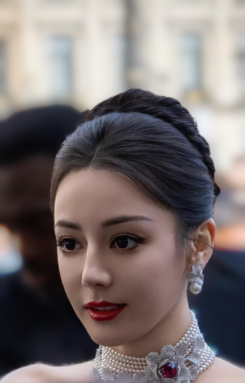 ！！！！！！！！！迪丽热巴黑丝绒玫瑰裙 ​​​