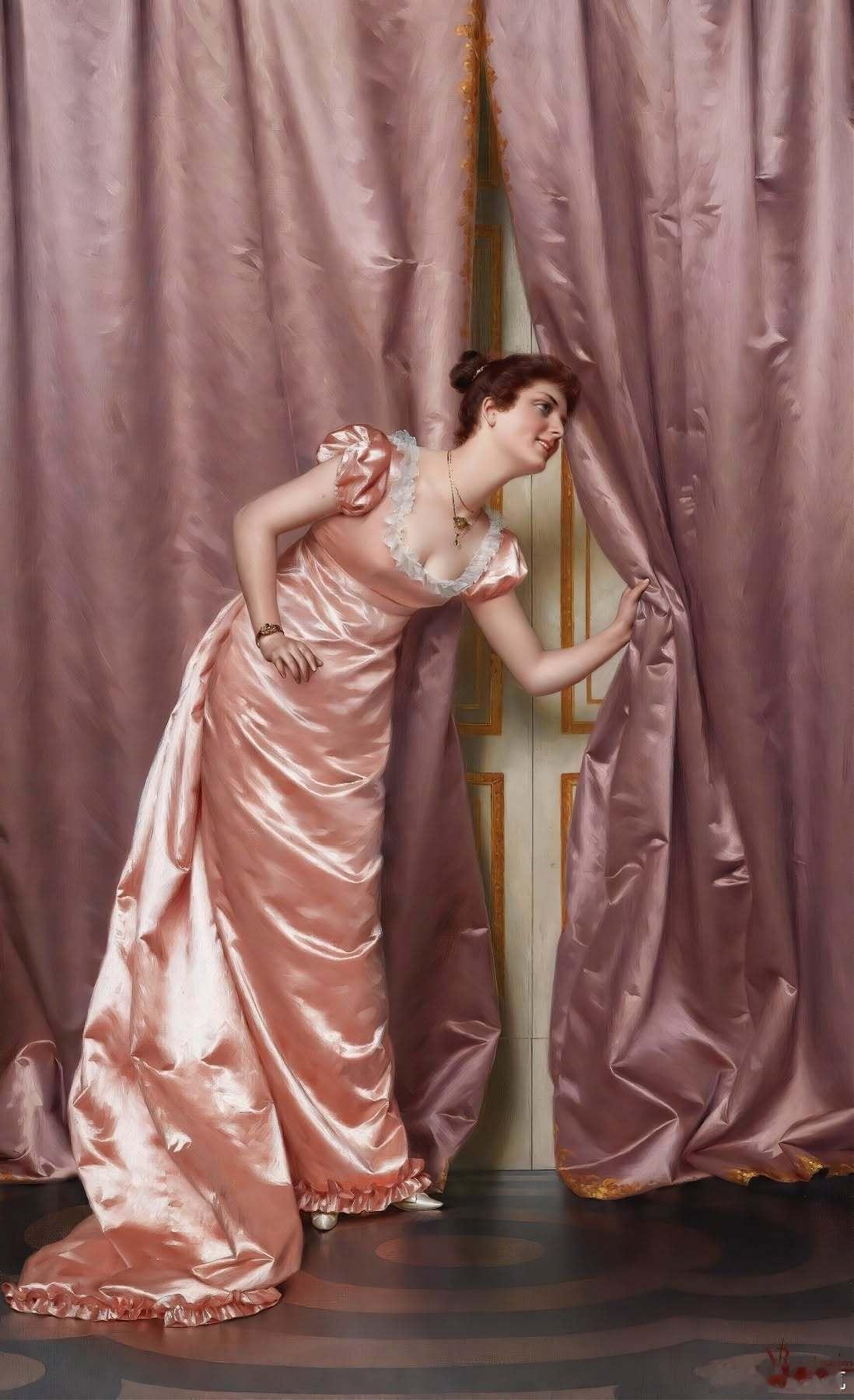 意大利画家维托里奥．雷贾尼尼（Vittorio Reggiani）画的缎布光泽非