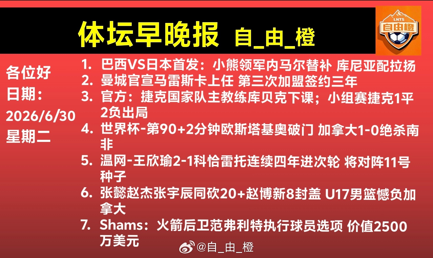 山东泰山自由橙体坛早晚报每日橙语