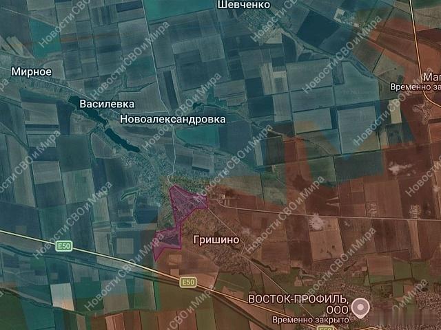 俄罗斯军队在红军城西北部的格里希诺定居点推进 