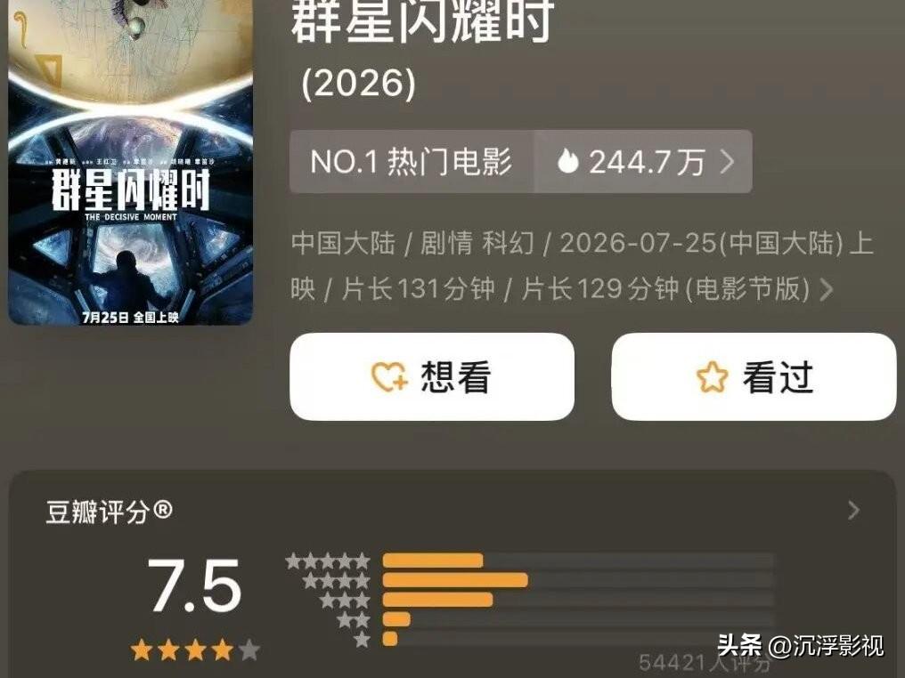 《群星闪耀时》上映一天就撤档了，片方说是"需要在一个更合适的时机与观众重逢"。这