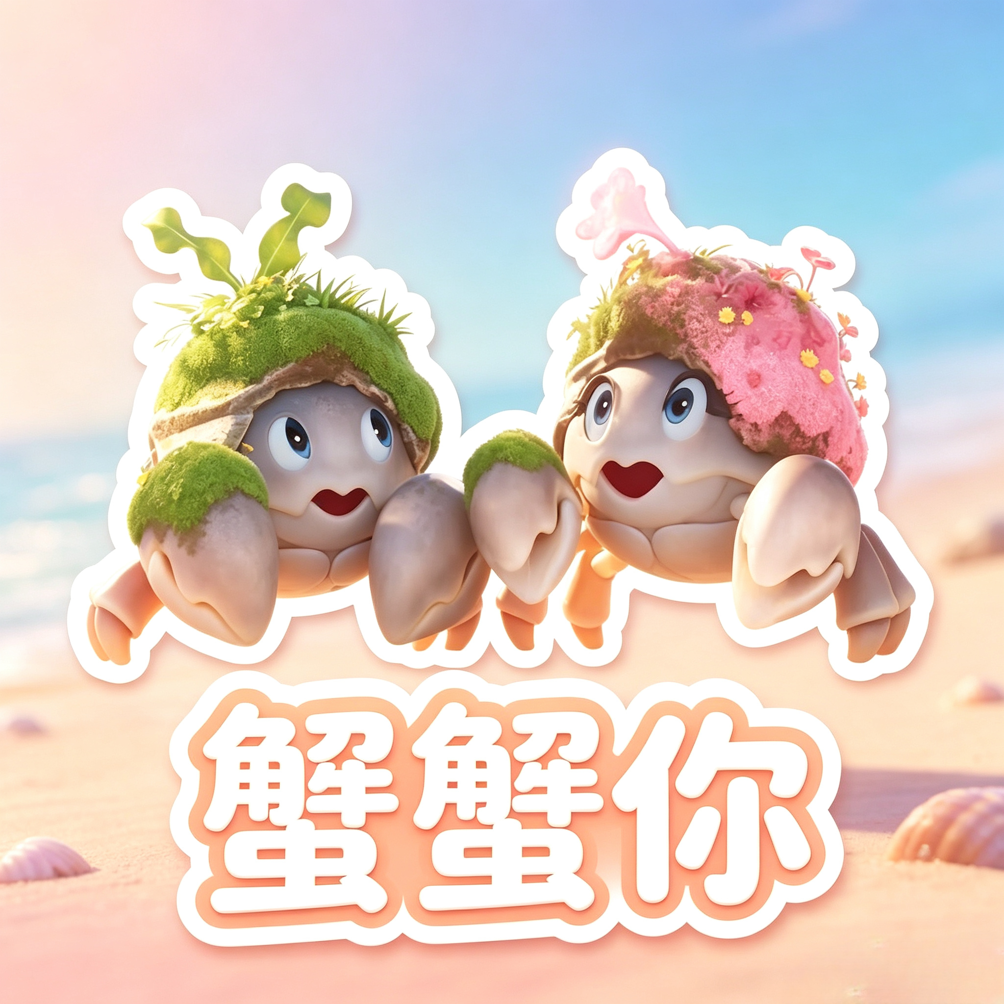 伊莫 又搞了组小精灵们的表情包，灯泡水母的配色真是太好看啦伊莫握爪测试夏日游趣狂