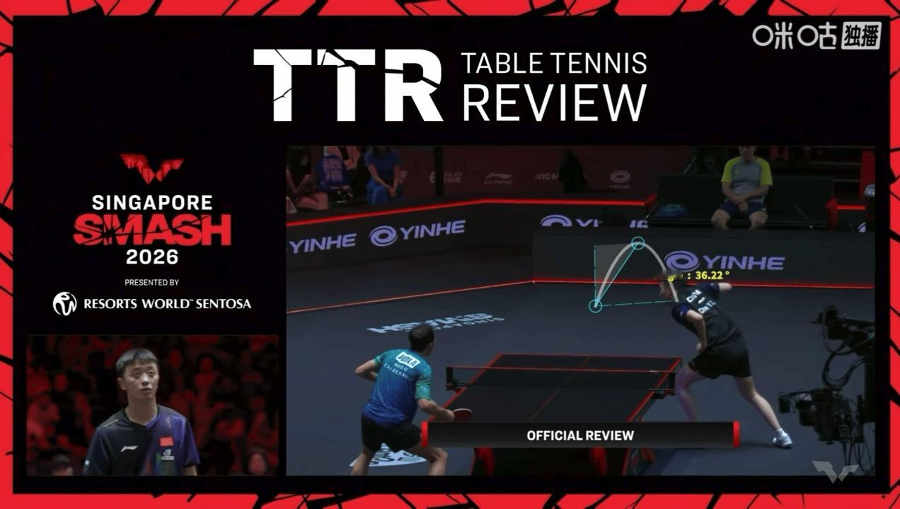陈垣宇发球回抛36.22°，鹰眼挑战失败 