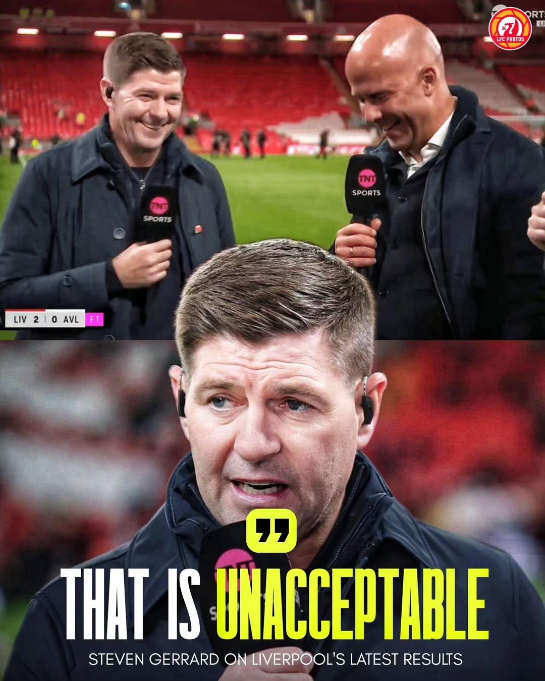 【踢平伯恩利不可接受】英超第22轮，利物浦在安菲尔德1-1踢平伯恩利，杰拉德赛后