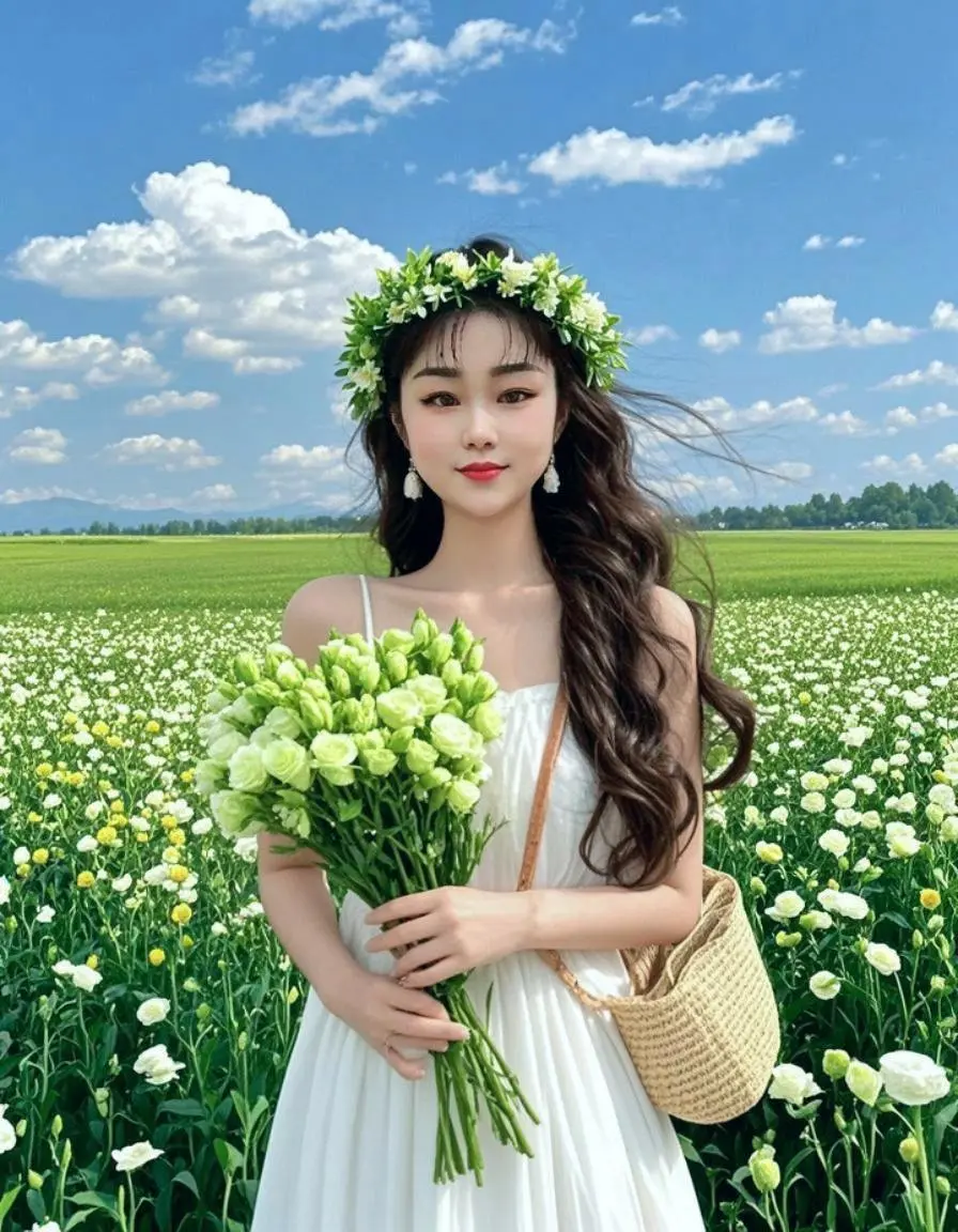抱花浅笑的洋桔梗仙子