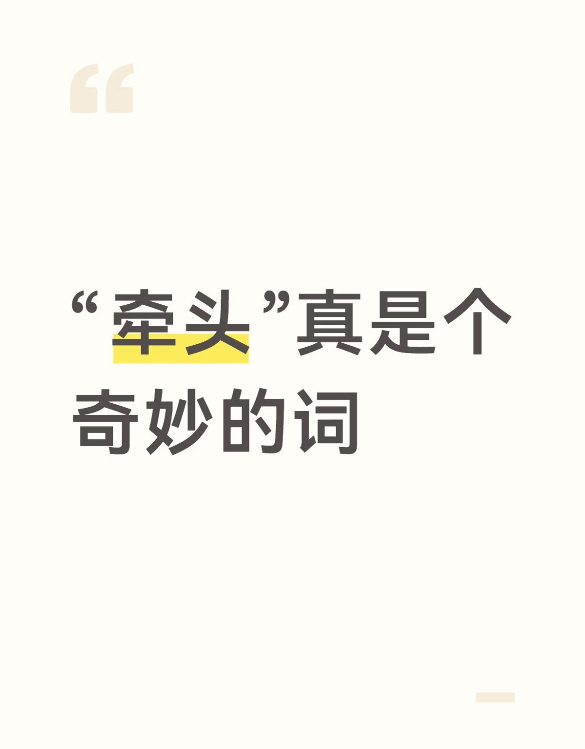 “牵头”真是个奇妙的词语 