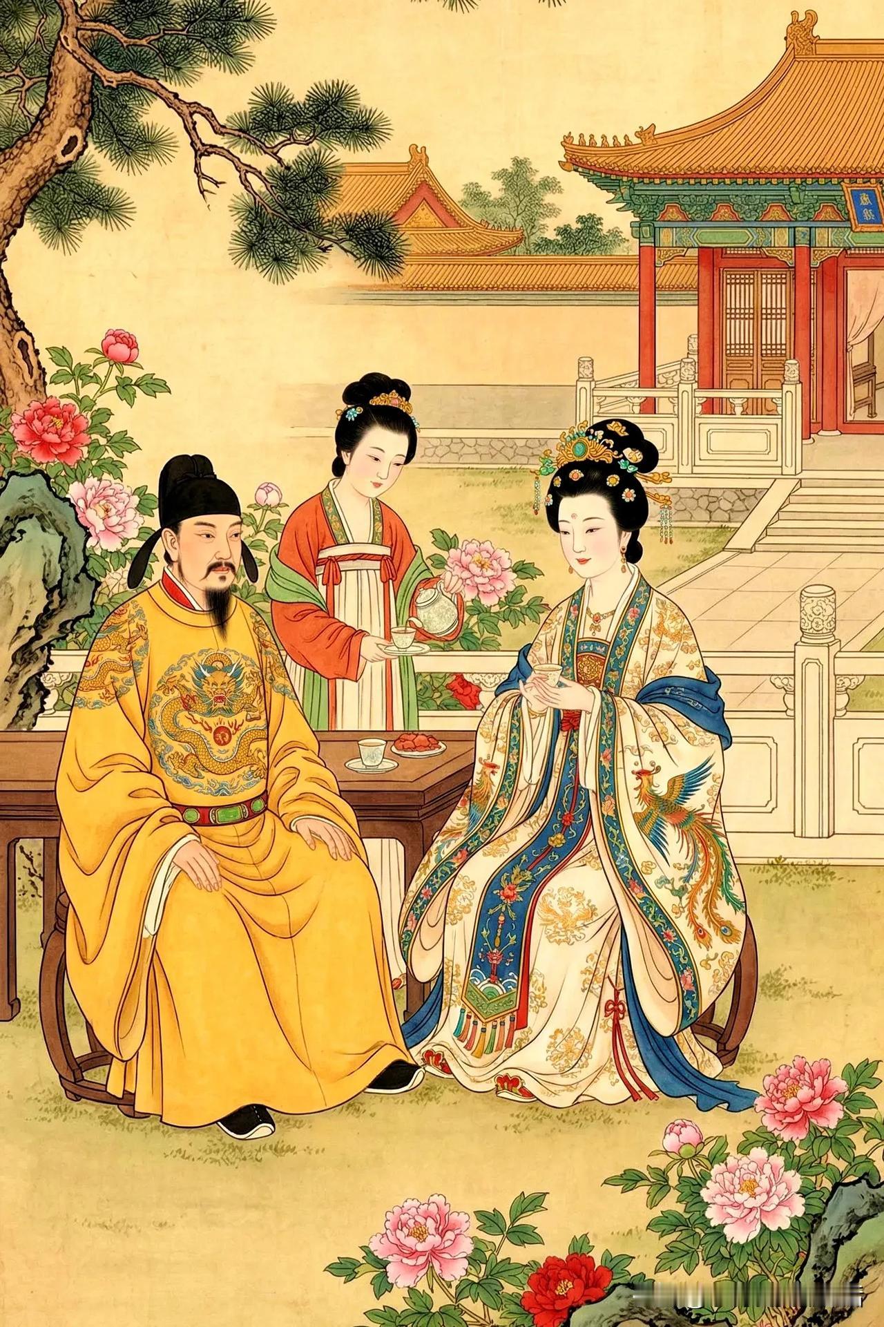 宫中赏花宴，佳人共话春。