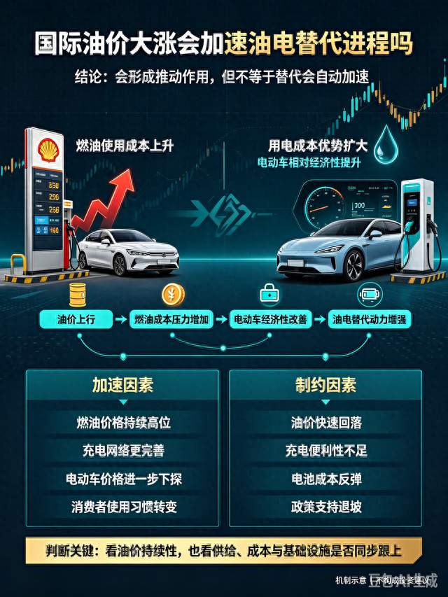 国际油价大涨会加速油电替代进程吗