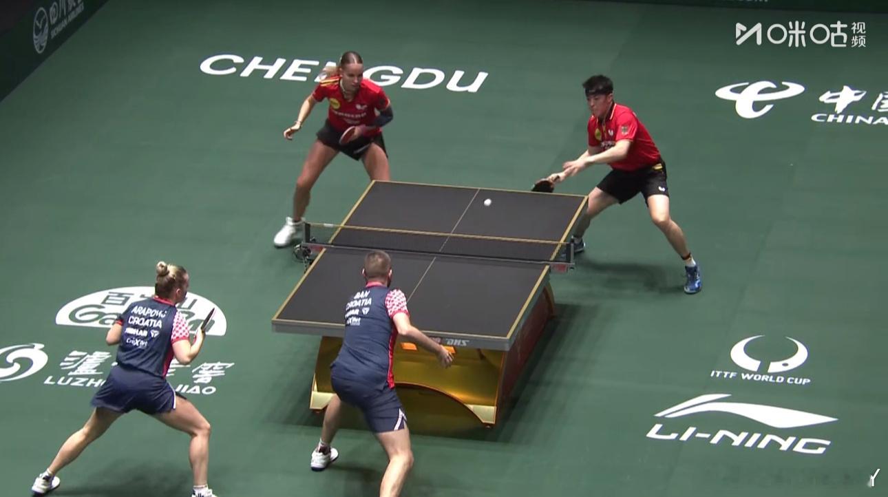 2025混合团体世界杯循环赛德国3-0克罗地亚邱党/考夫曼3-0艾沃尔/哈拉博维