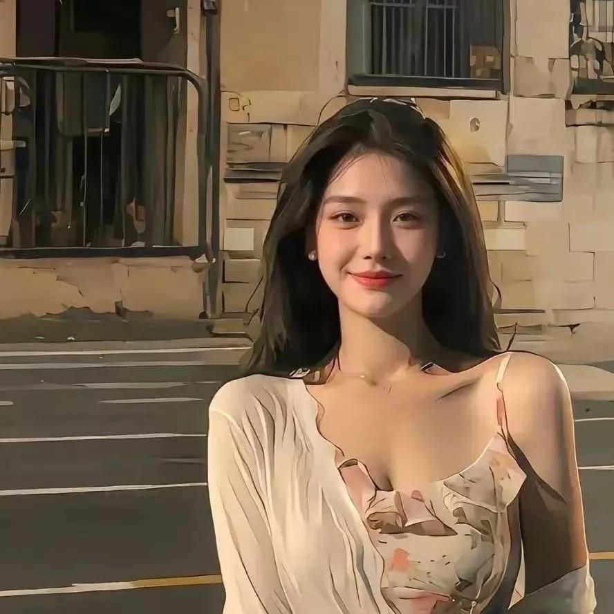 元气少女打卡街头，阳光下的温柔笑容。少女感笑容 少女感微笑女孩 少女的笑容 阳光