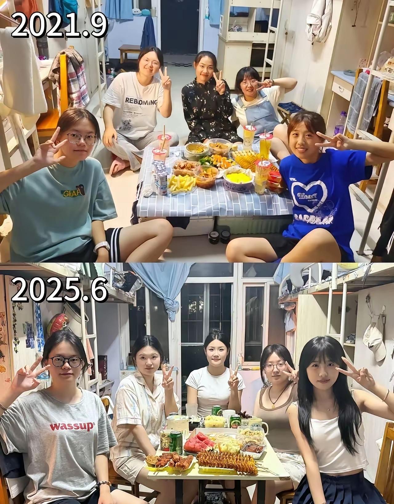 大家感受下，短短大学四年时间，女生改头换面的变化！