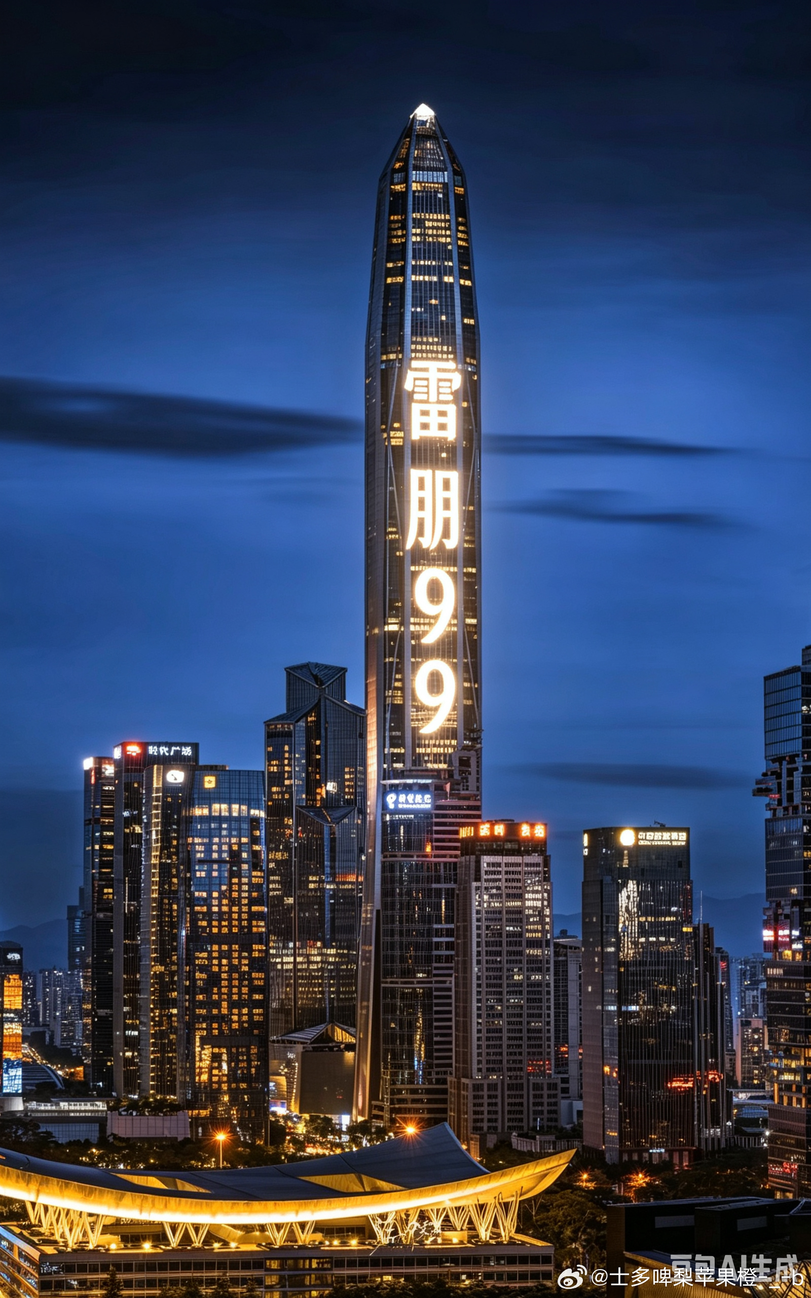 等着吧 广州塔 平安大厦 都会在7.6号00:00换上玉米套装开始循环播放雷朋9