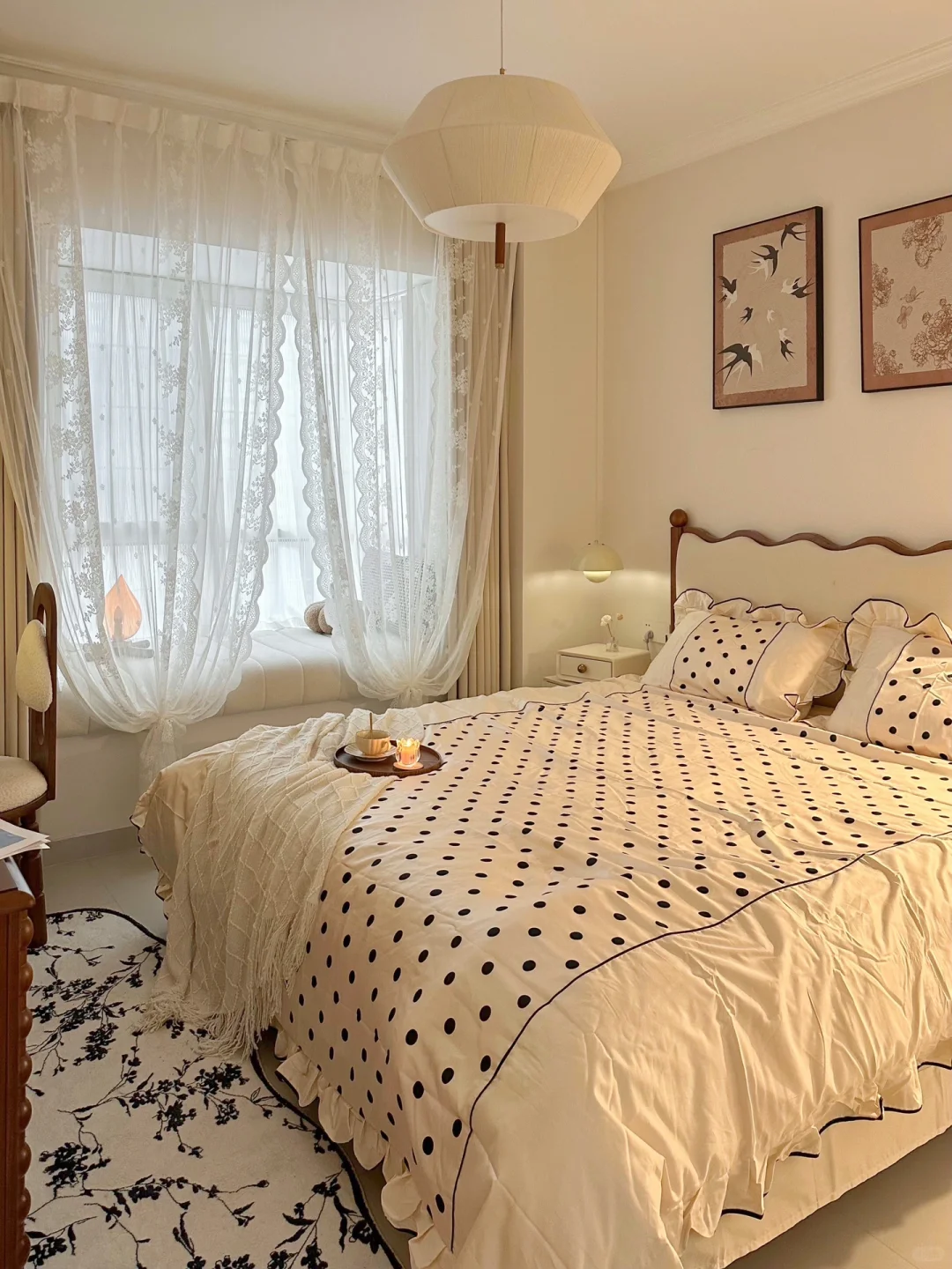 11m²小主卧🛏️被我改造成奶油中古风啦～