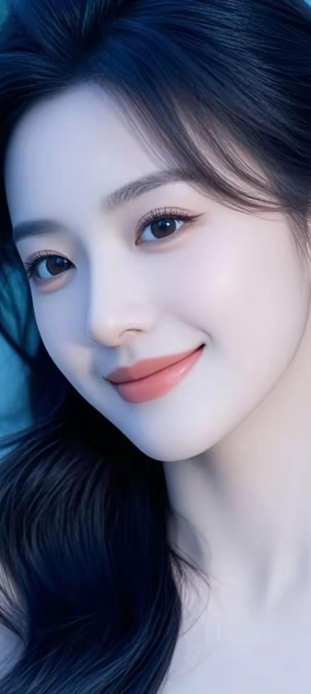 温柔微笑，蓝调氛围，少女心满满💙🌸