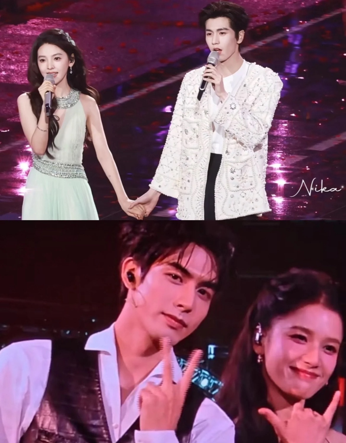 湖南跨年赢麻了张凌赫宋威龙两对彩排齁甜！是谁两对王子公主的彩排视频反复循环找不到