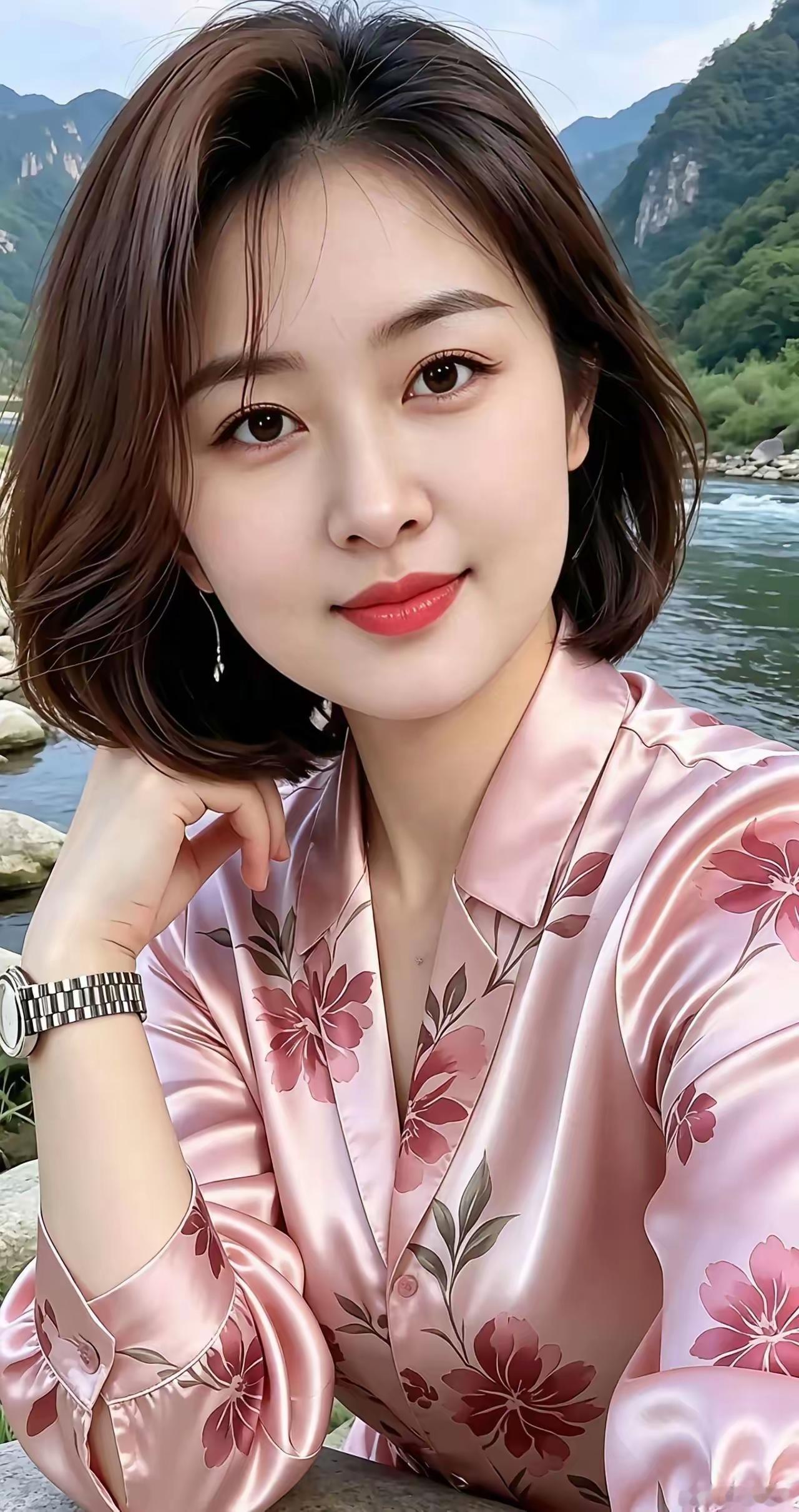 在山间小溪边，感受自然的宁静与美好。