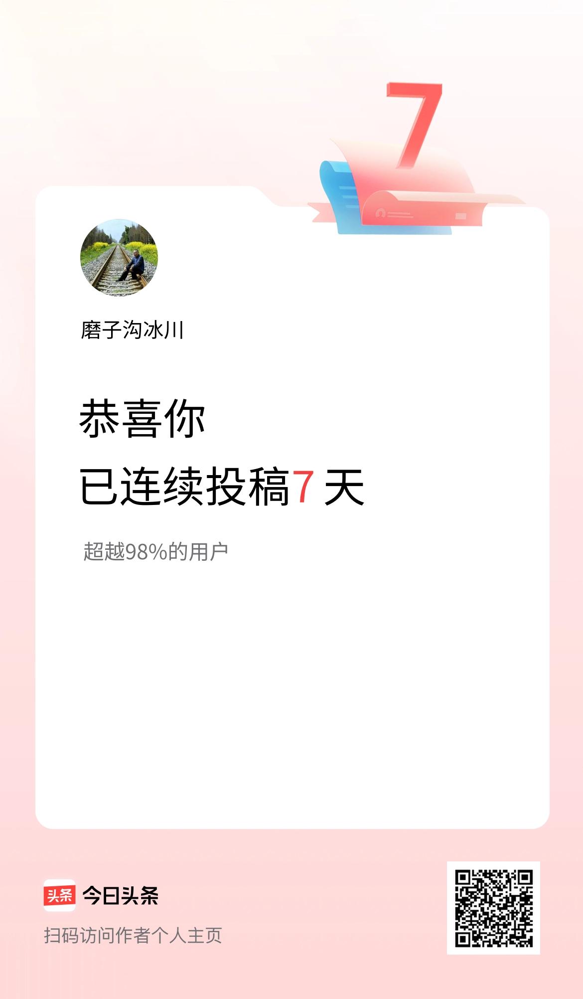 我在头条连续投稿7天