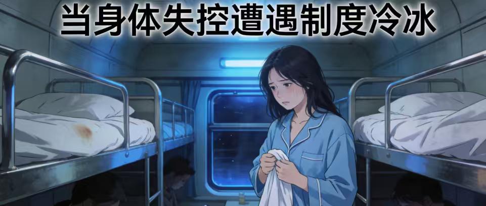 女子月经弄脏火车卧铺被要求赔180元，无奈在列车上洗床单！网友怒了：卫生巾呢？