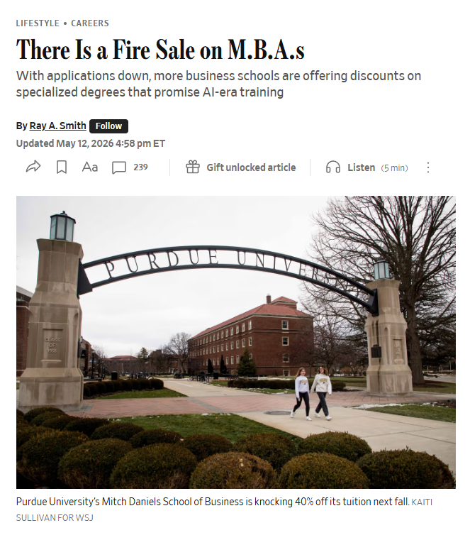 我上学的时候一直开玩笑说咱这个program是工人阶级的MBA，确实是，又上榜了