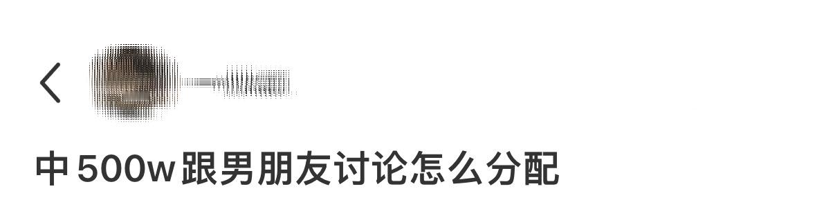 中500w跟男朋友讨论怎么分配…… 