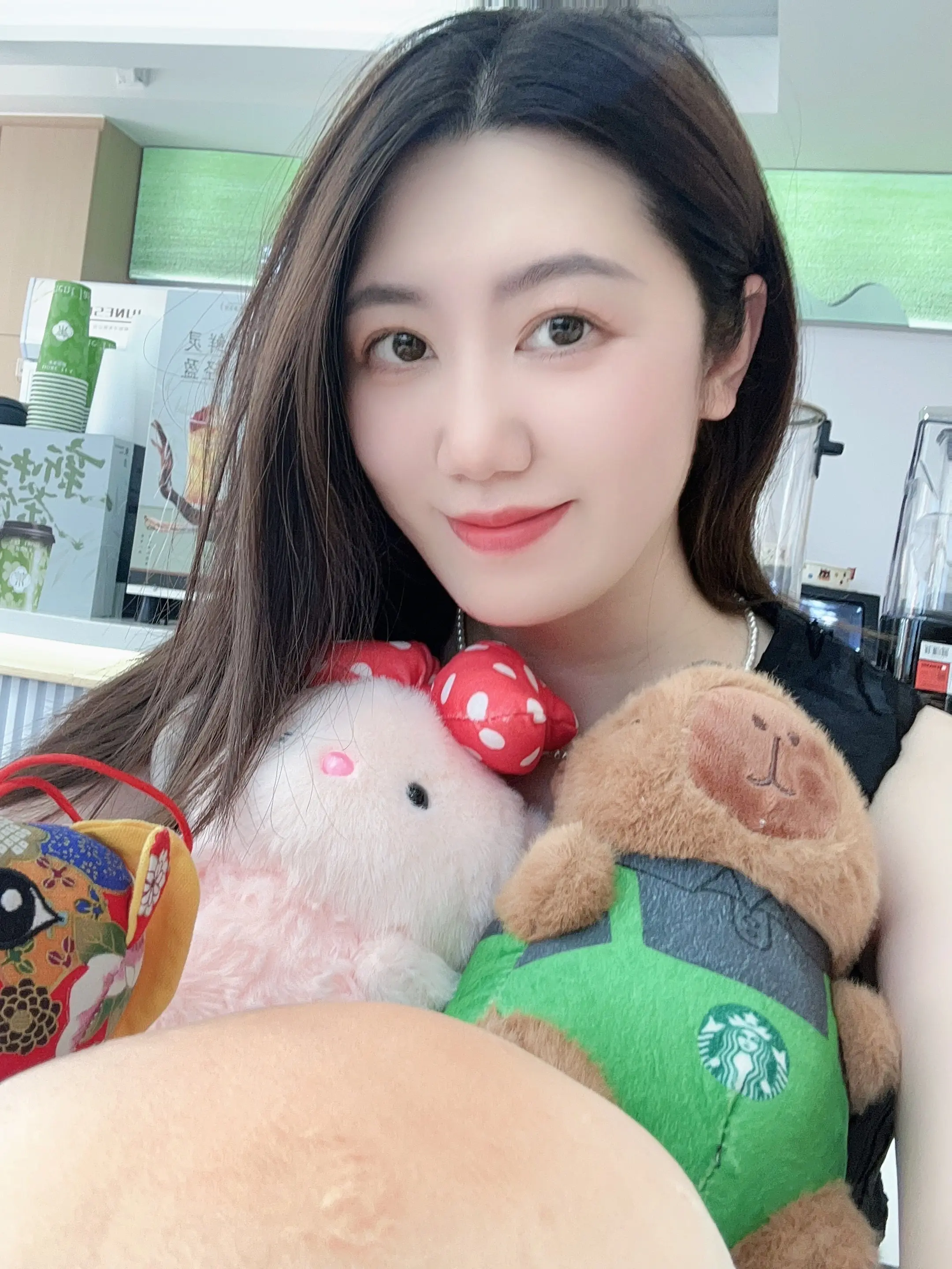 奶茶🥤➕毛绒玩具🧸 超喜欢👍。