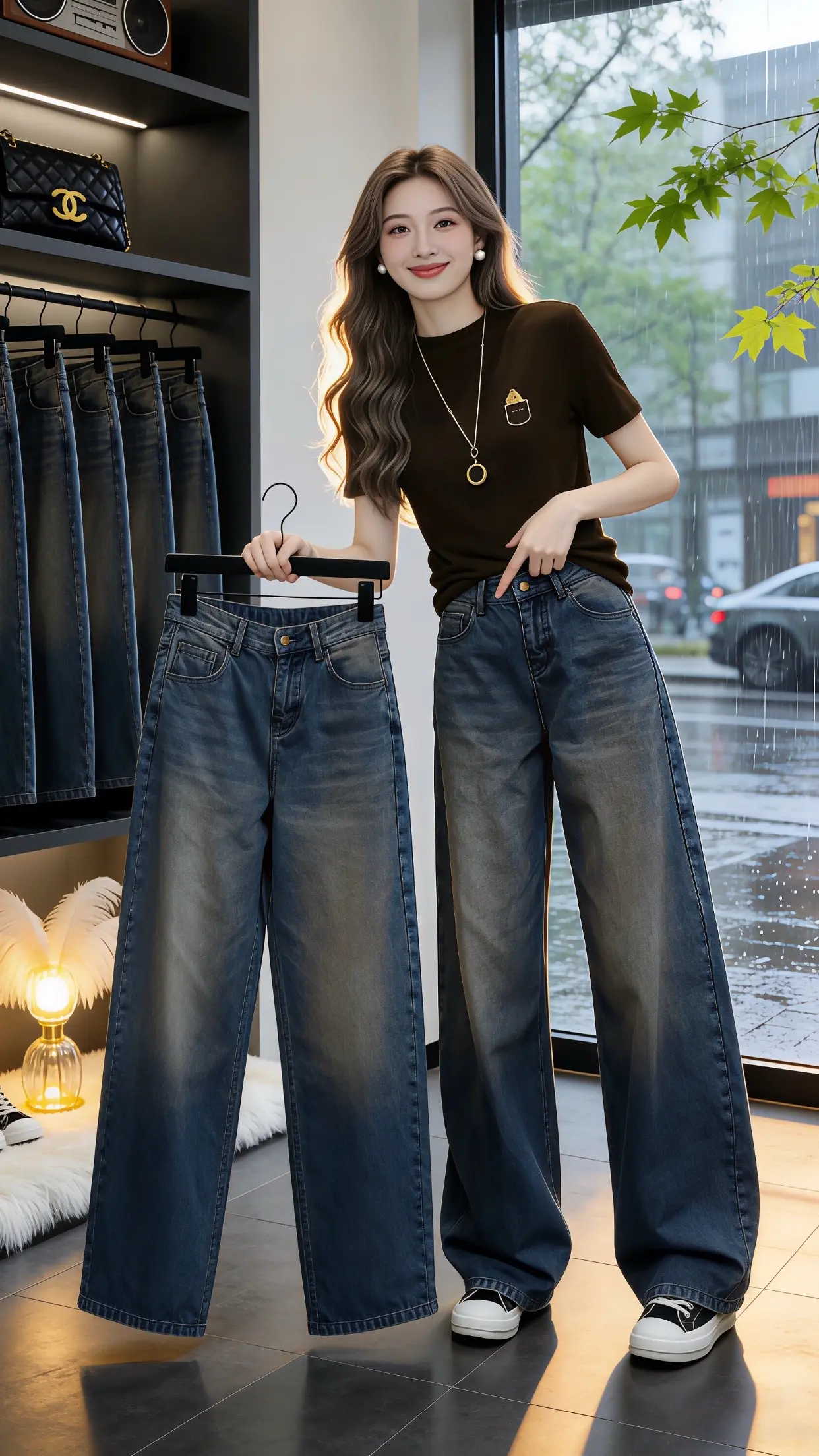 怎么将牛仔裤穿出高级感 显瘦显高显腿长裤子 梨型身材必入牛仔裤 穿出你...