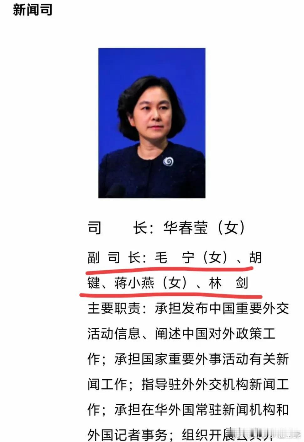 外交部网站信息显示：汪文斌的信息已经从新闻司主页被撤换下来，目前几位副司长分别是
