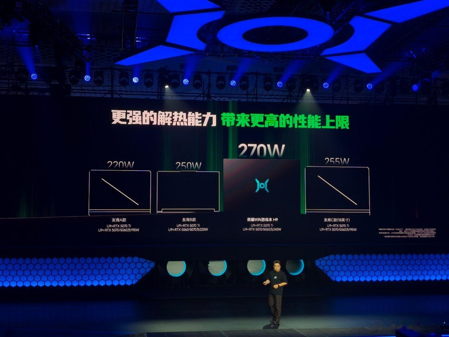 荣耀自研东风尾喷散热引擎，强势挑战传统散热设计天花板，将荣耀WIN 的性能释放突