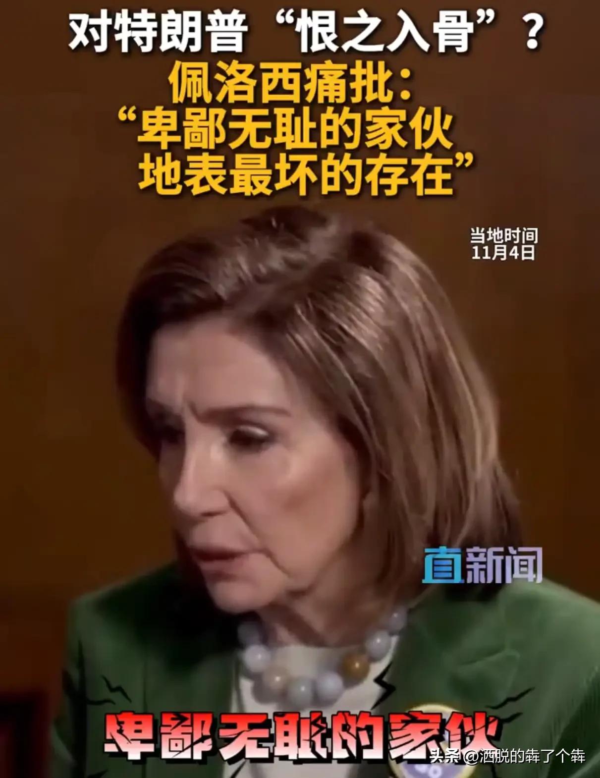 这就是美前议长佩洛西对现任总统特朗普的评价！用了“卑鄙无耻地表最坏”等词汇，直言