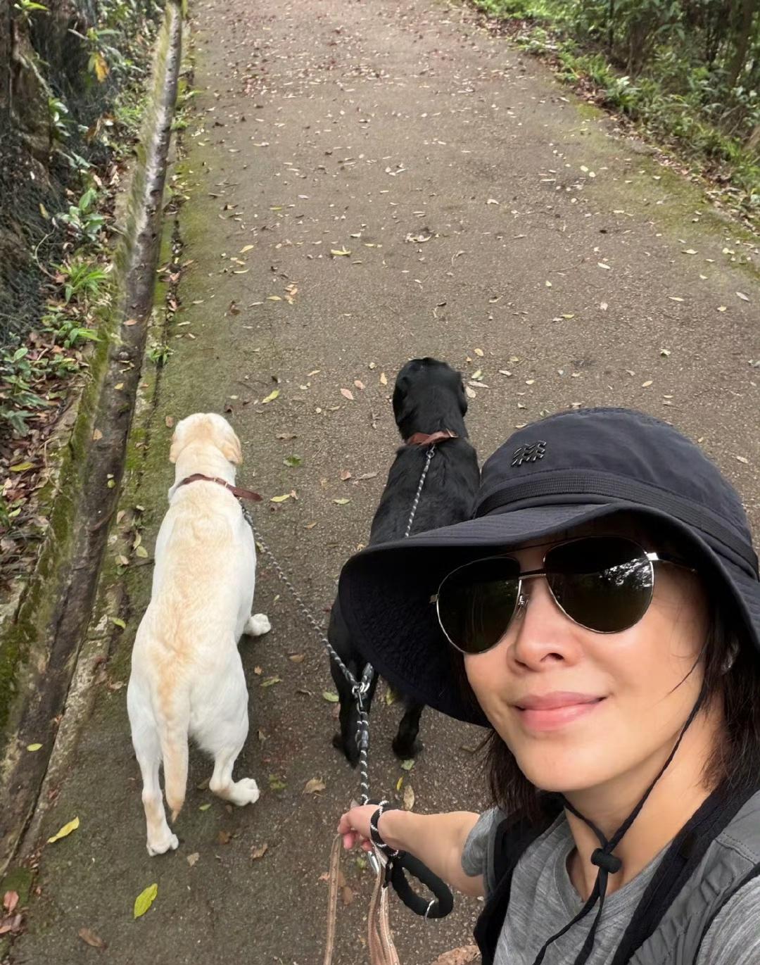 属于刘嘉玲的完美周日早晨
好久不见的刘嘉玲
周日的早晨带着她的狗狗们
在户外活动