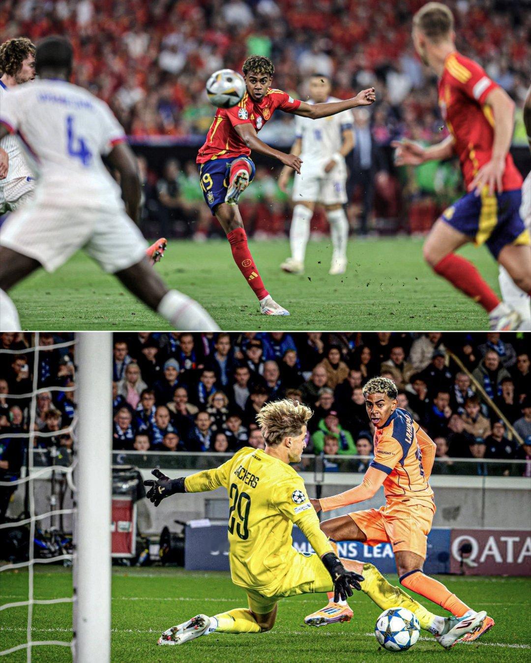 问：你最喜欢的进球❔亚马尔：如果非要我选一个进球，我觉得从重要性和精彩程度来说，