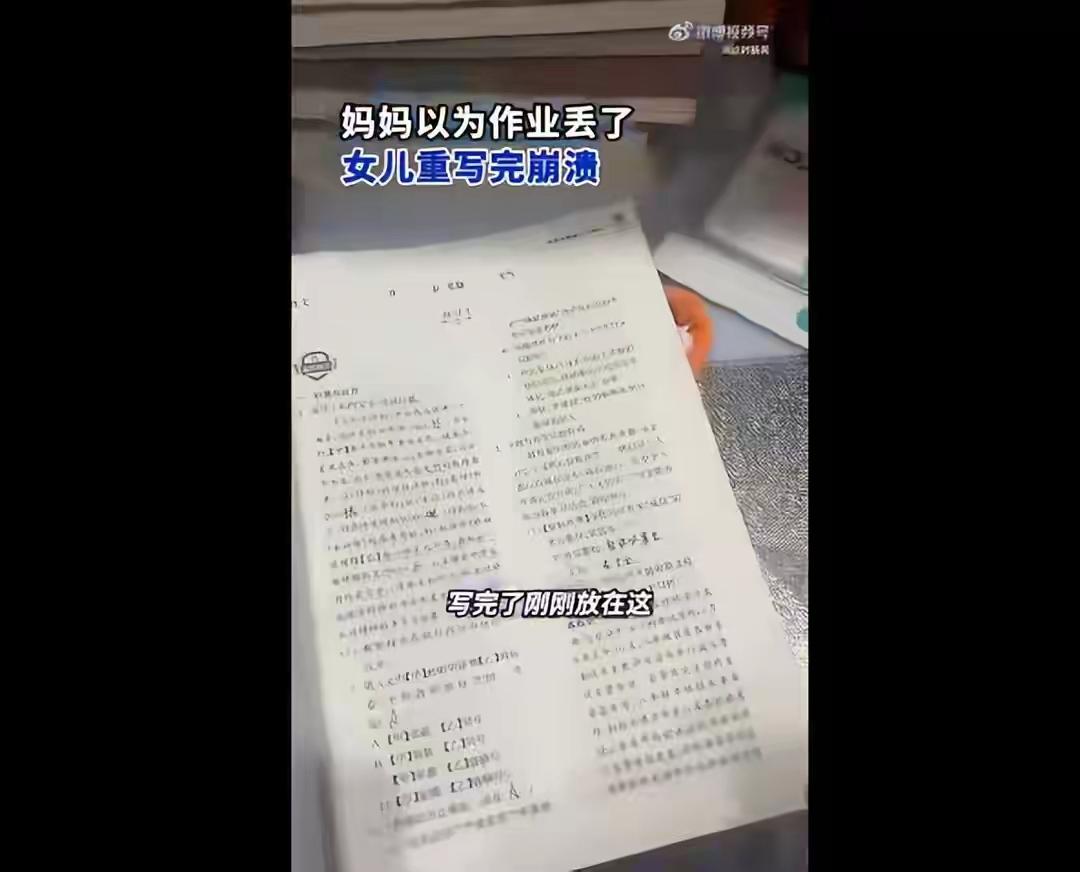 江苏泰州一女子误以为卖了女儿写好的寒假作业，赶紧买了全新的寒假作业让女儿写！网友