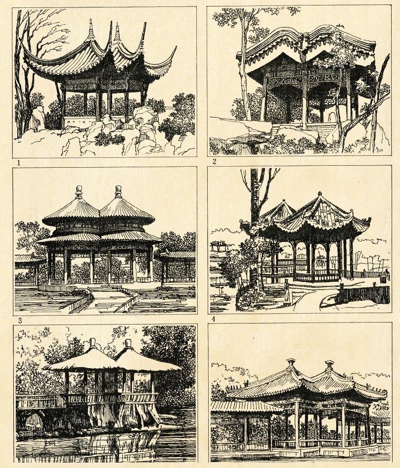 大部分人中的亭子是什么样子的，下面展示68个中国古建筑中的亭子...