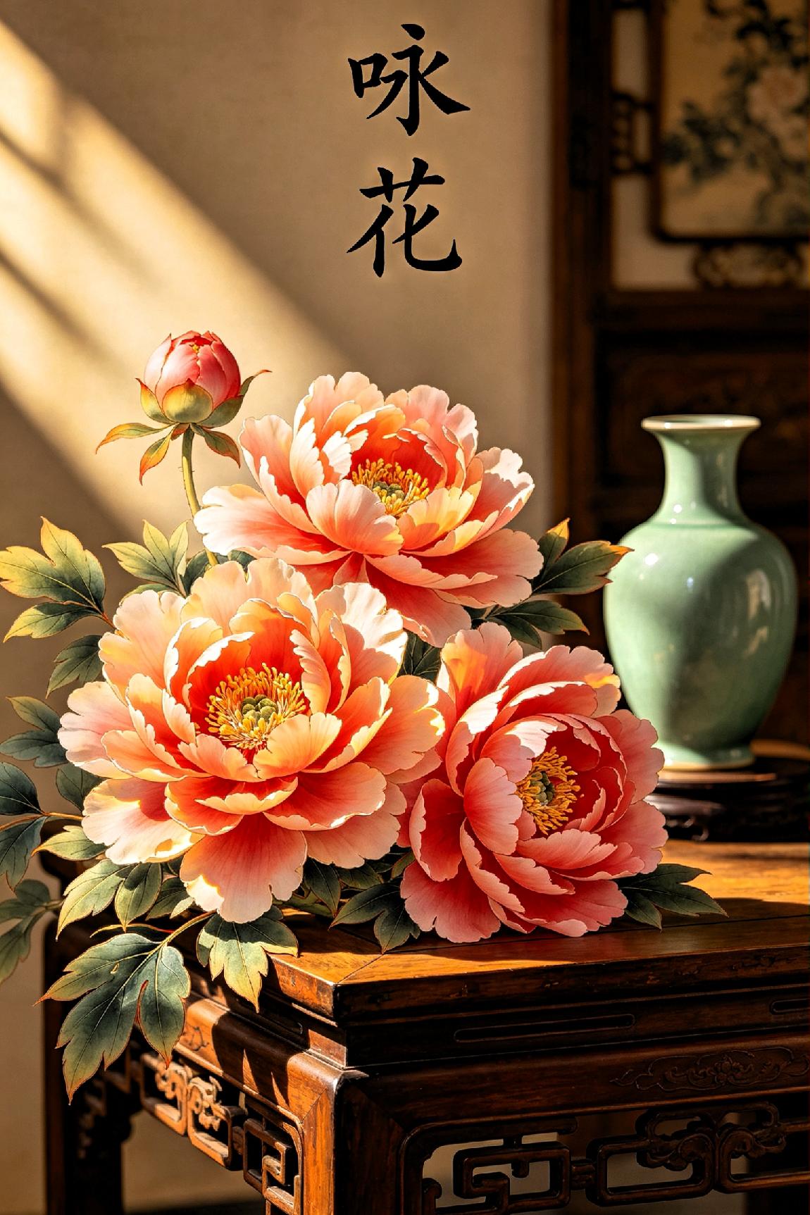 《咏花》.七言诗

 
东风拂槛绽芳丛，万紫千红映碧空。

嫩蕊凝香沾晓露，柔枝