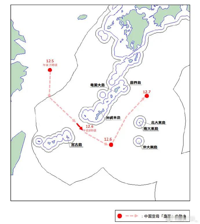 中日动态  辽宁号出宫古海峡后转向东北，直接向日本本岛东南部海域而去。日本人在网