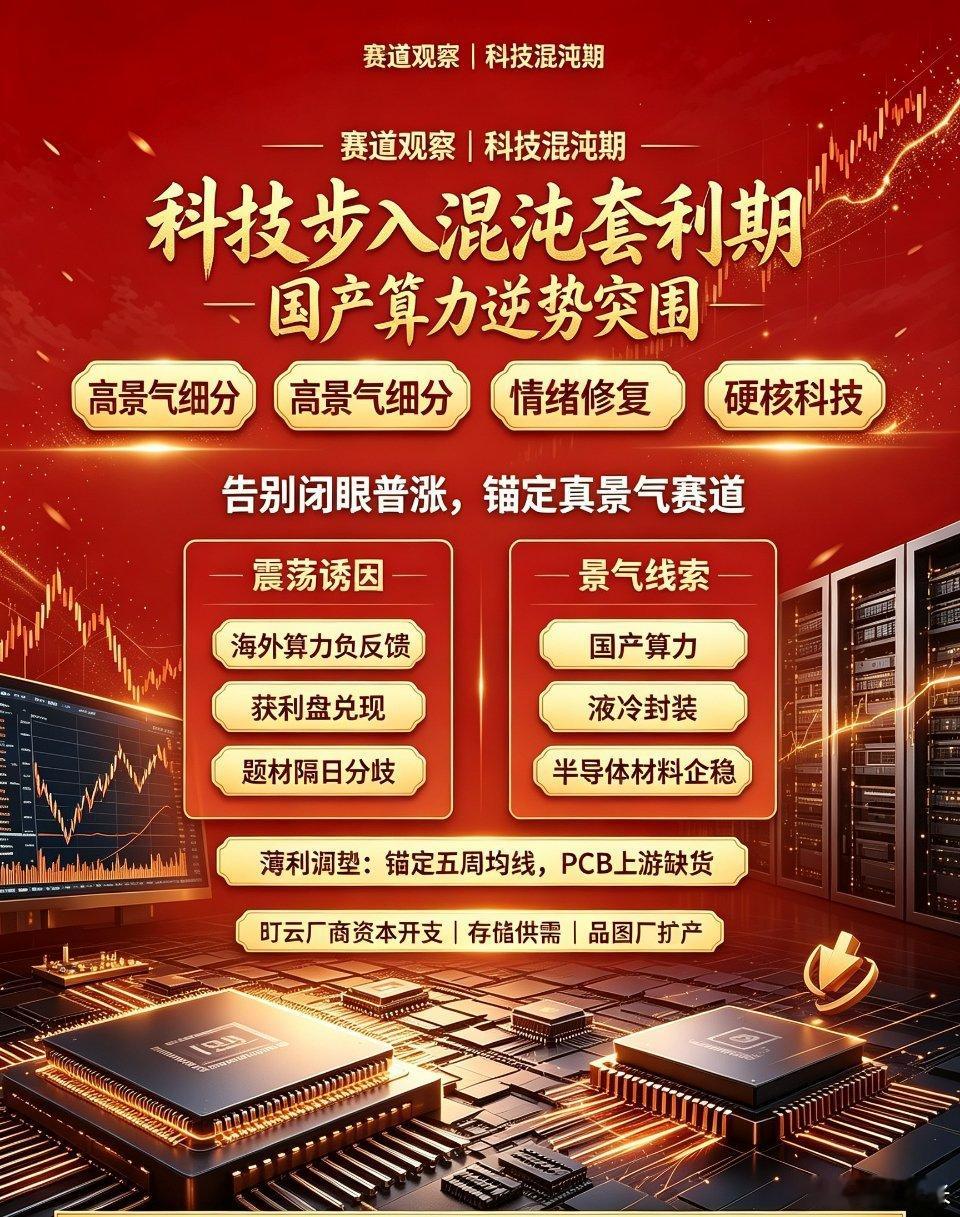 不必过度焦虑！科技步入行情混沌套利期，闭眼普涨时代落幕，硬核国产算力仍暗藏高景气