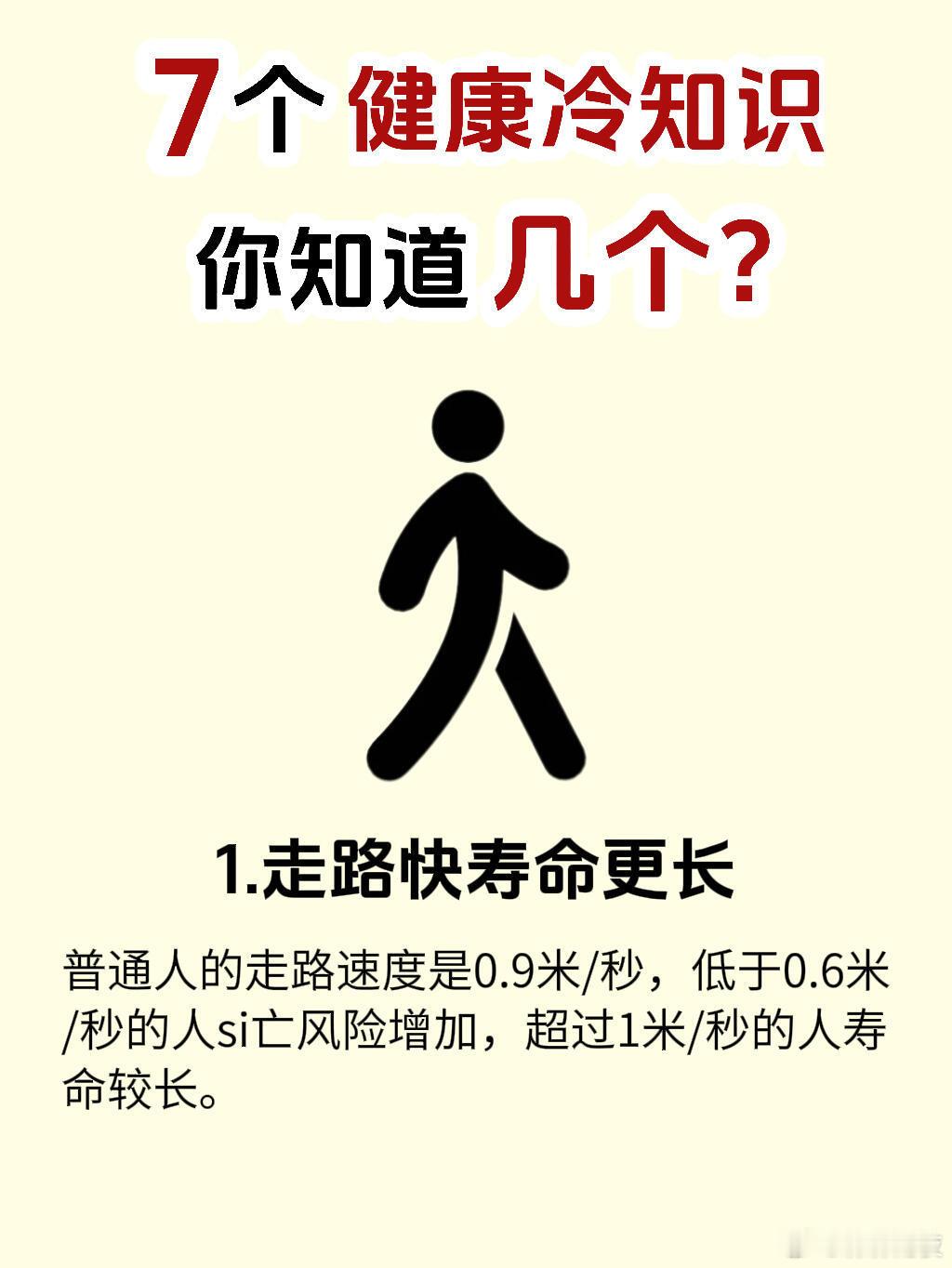 冷知识百科 7个健康冷知识，你知道几个？ 宝子们！运动里藏着的“冷知识”大揭秘?