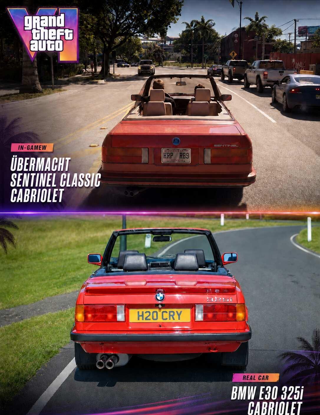 老bimmer一眼认出GTA6里这台红色敞篷车
最新的《GTA 6》实机演示里，