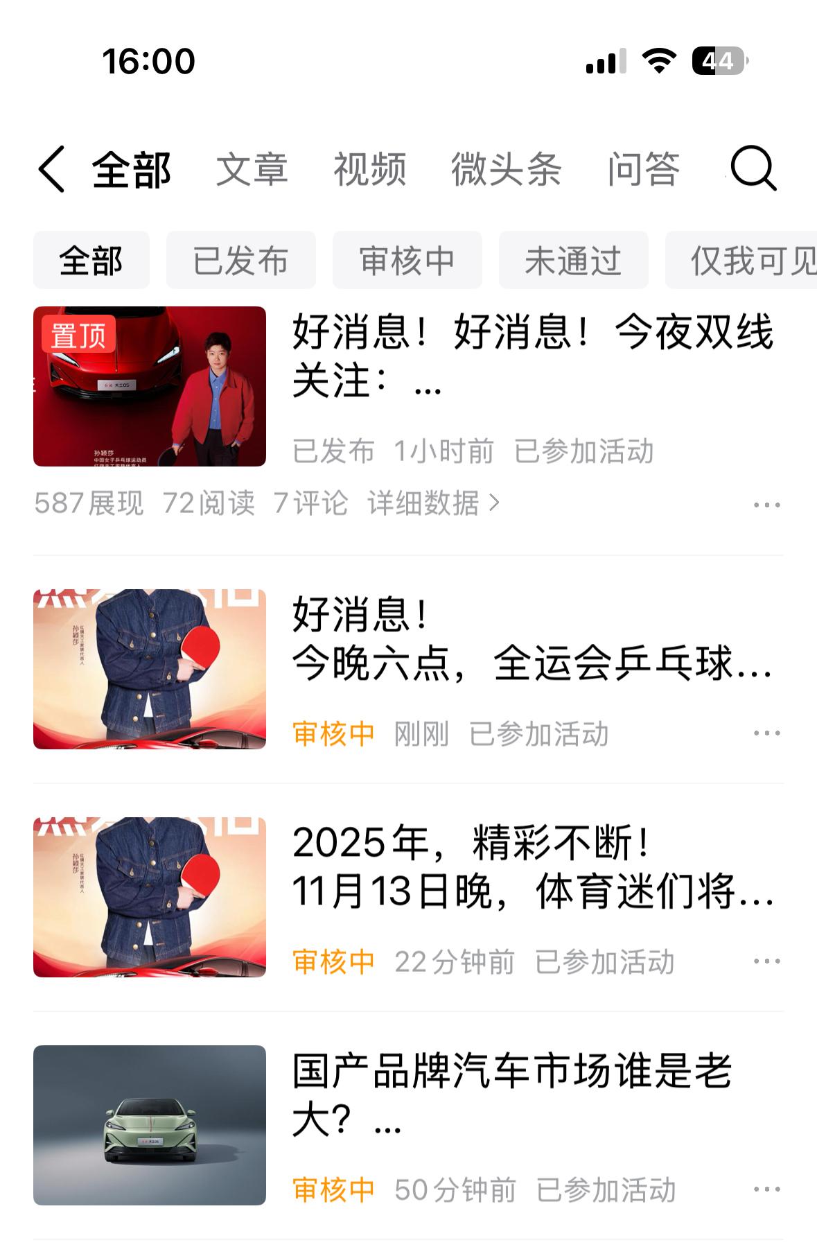 什么情况？连续三篇车文都在审核中！
第一篇审核了50分钟了，
第二篇审核了22分