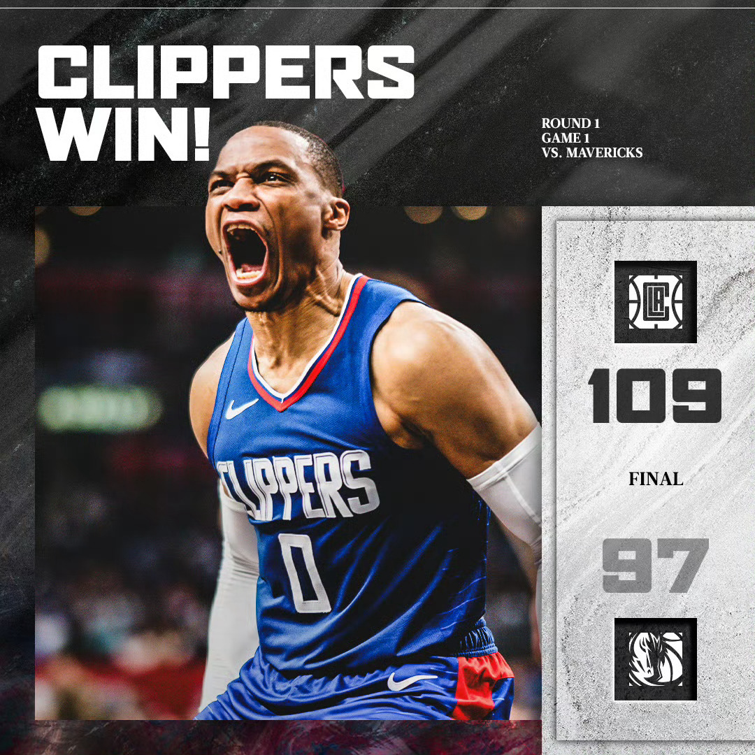 NBA季后赛首轮G1，快船主场对阵独行侠，莱昂纳德因膝盖炎症缺阵。快船在首节和次