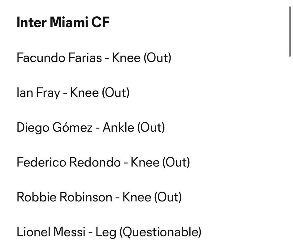 【好好养伤🥹】迈阿密国际官网：由于腿部伤势，梅西对阵奥兰多城的比赛出战成疑🚨
