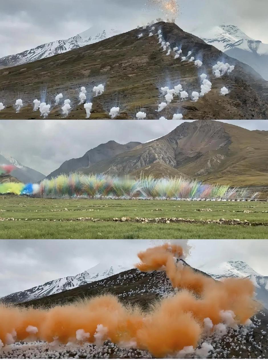 走进西藏烟花秀 ，

究竟是谁在背后出谋划策

蔡国强在西藏喜马拉雅山脉一侧举办