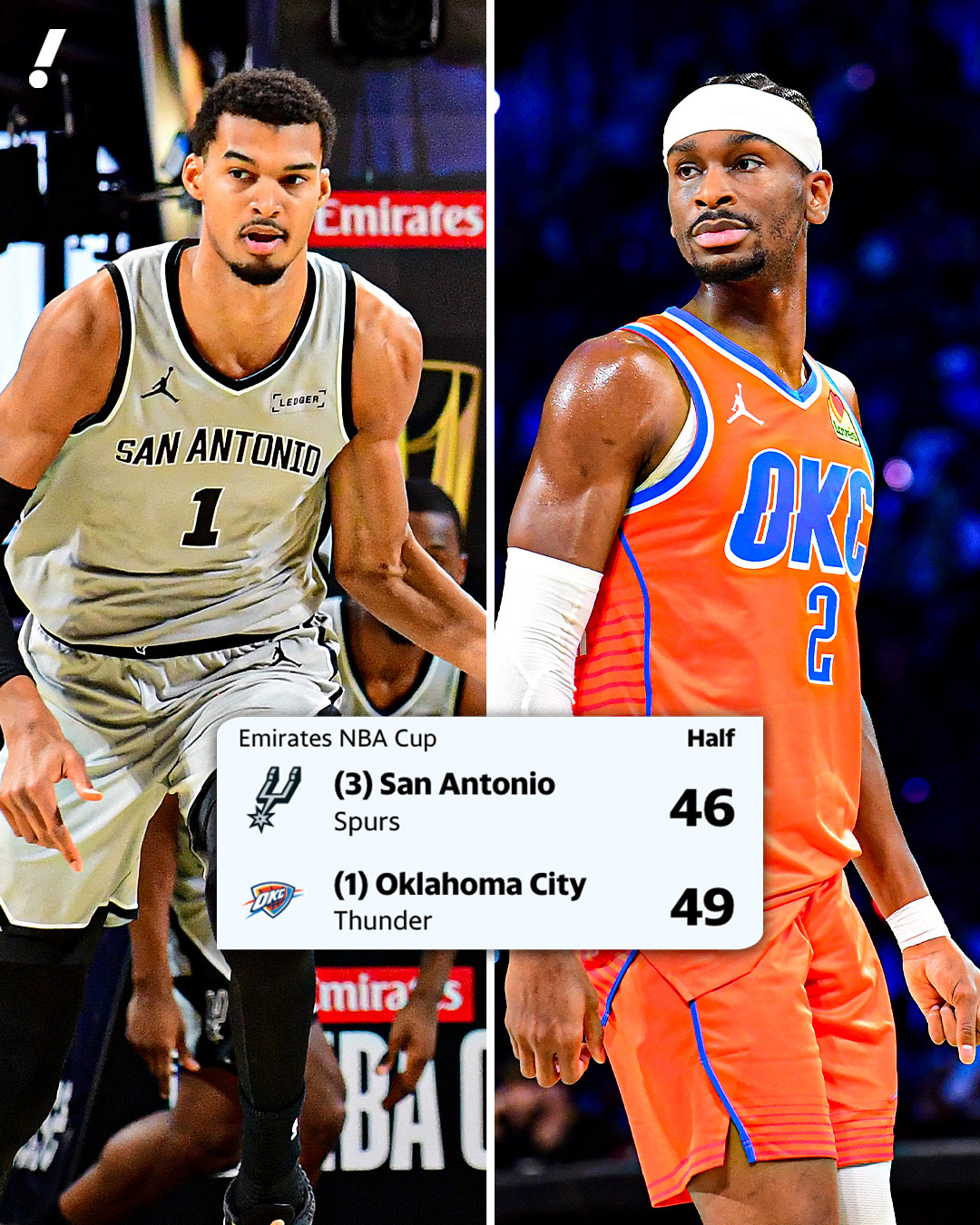 半场，文班打了7分19秒，马刺在这期间赢了20分...第一节无文班，雷霆31比2