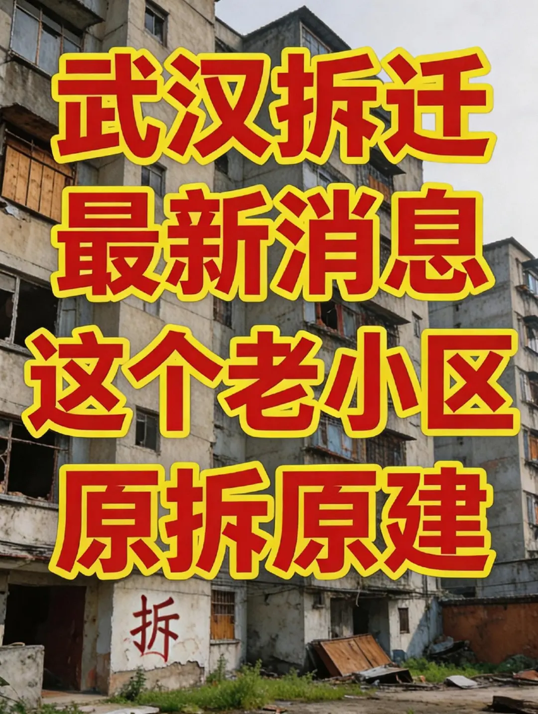 武汉拆迁‼️最新消息‼️这个小区原拆原建