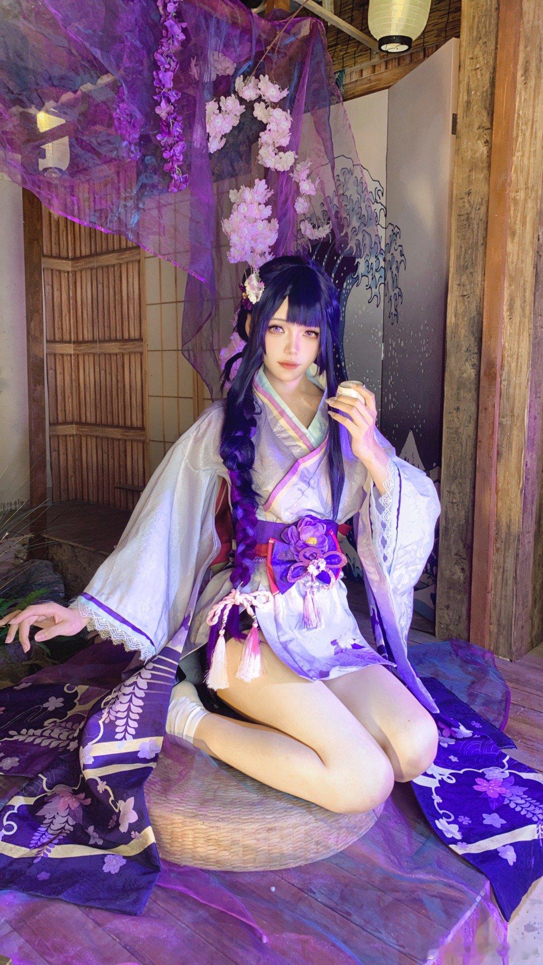 嗯…#铓锋锦间裁##原神[超话]##原神[超话]##cosplay##雷电真# 