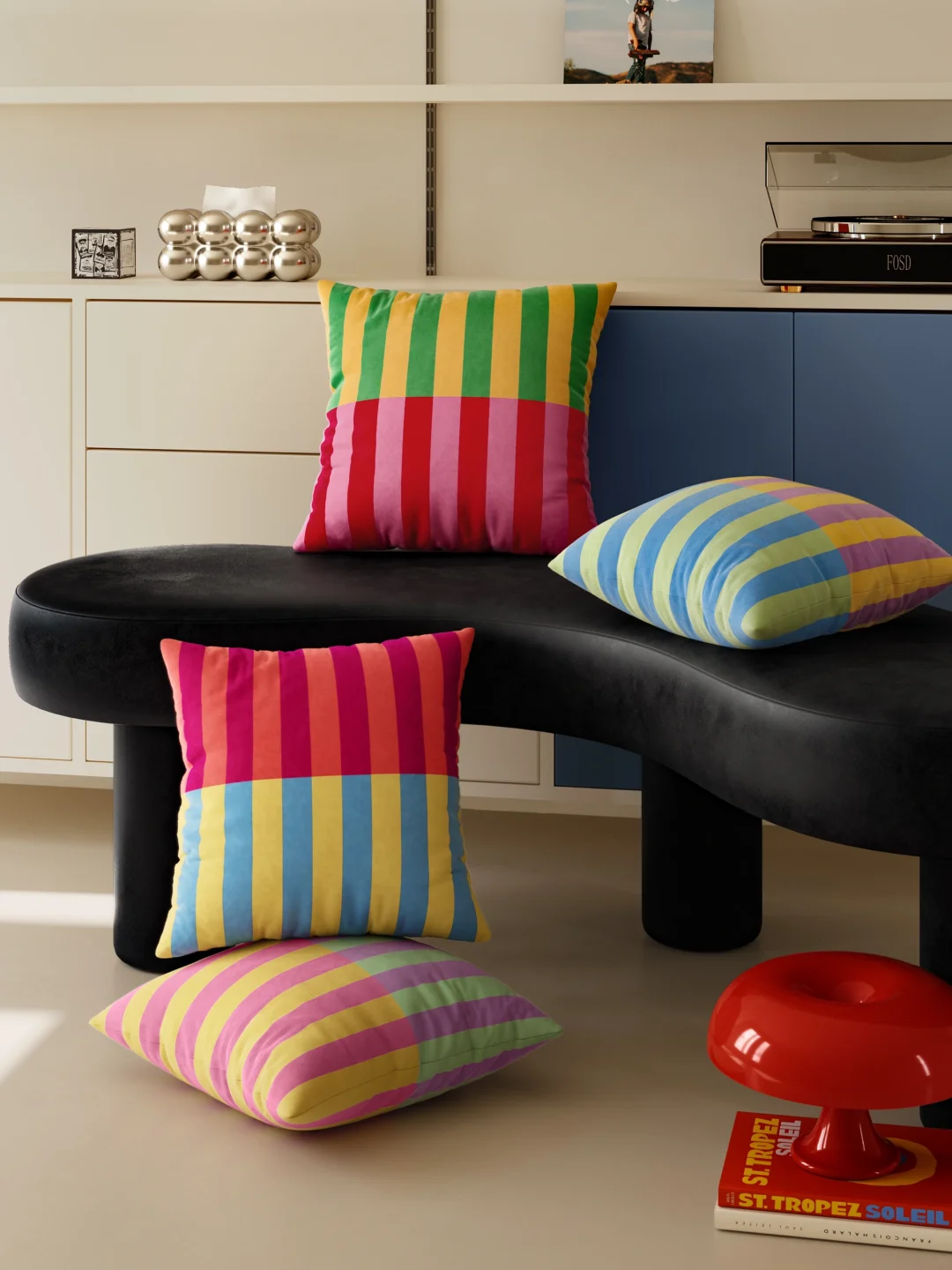 🔴🟡🟢被 ins 博主狂推的孟菲斯配色抱枕！