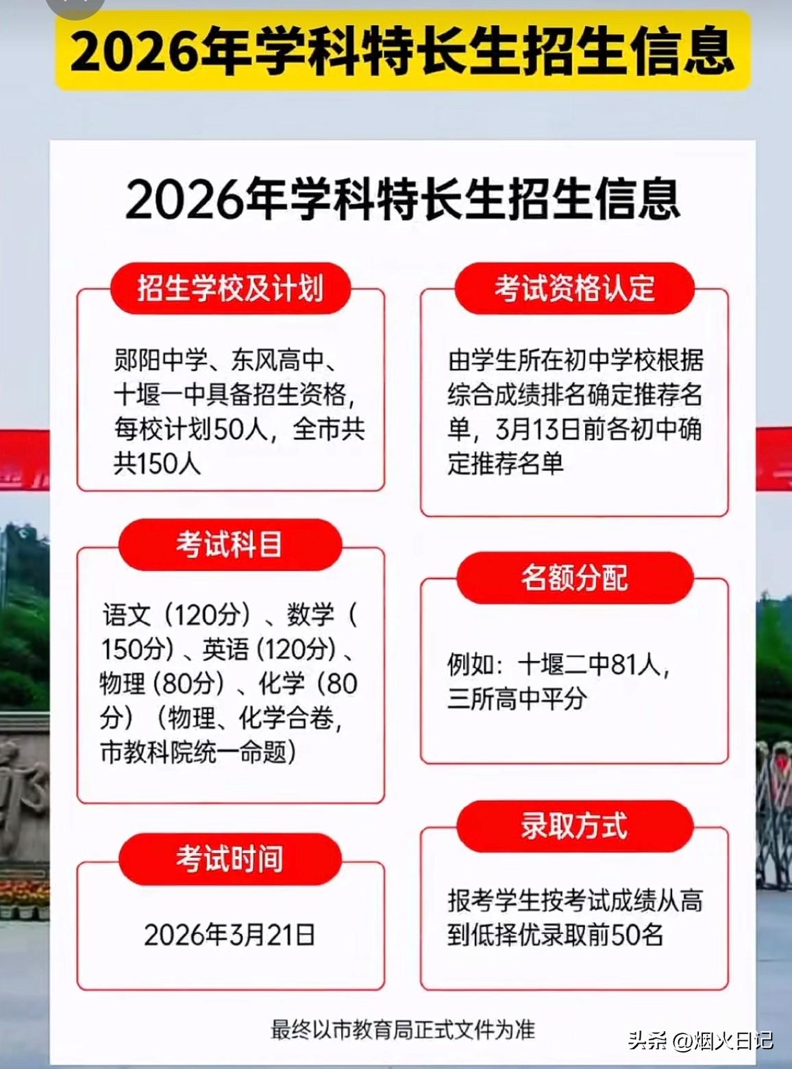 十堰今年学科特长生招生细节落地

学科特长生招生是十堰市落实高中阶段考试招生制度