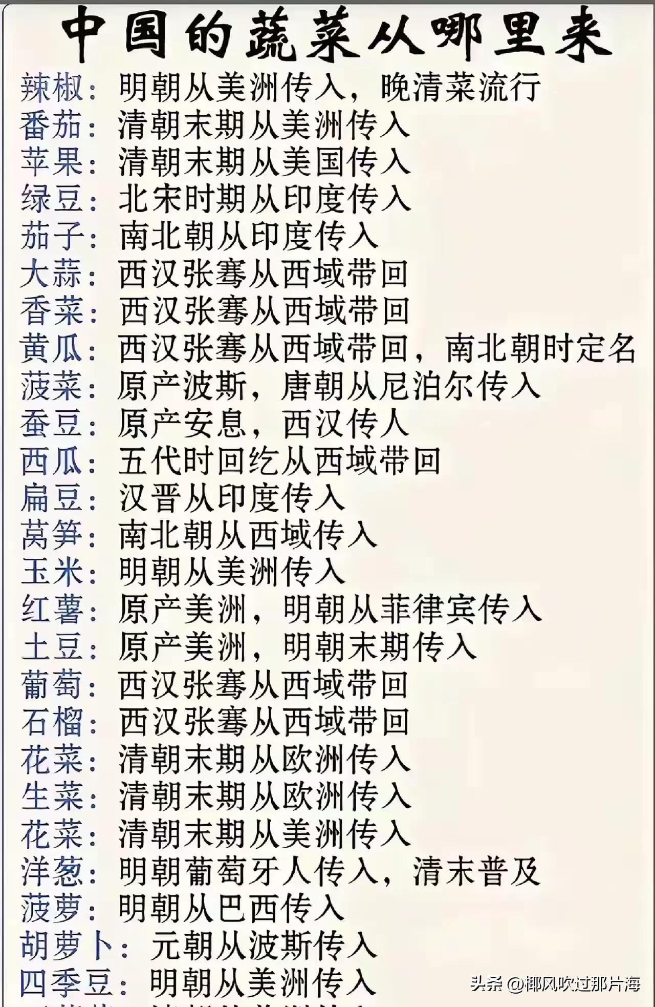 在国外蔬果引进之前，古代常见蔬果品种真有点儿少，古人常吃的蔬果如下：
主力菜：韭